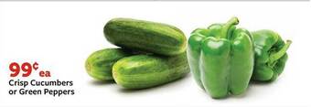 Fareway Crisp cucumbers or green peppers offer