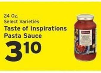 Hannaford Taste of inspirations pasta sauce offer