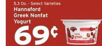 Hannaford Hannaford greek nonfat yogurt offer