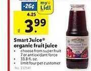 Lidl Smart juice organic fruit juice offer