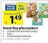 Lidl Snack day pita crackers offer
