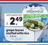 Lidl Grape leaves stuffed with rice offer
