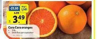 Lidl Cara cara oranges offer