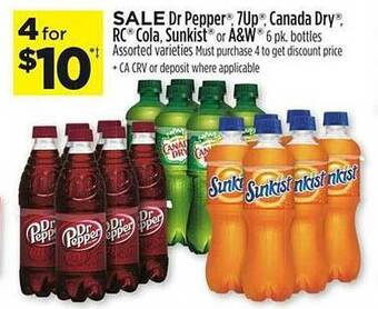Dollar General Dr pepper, 7up, canada dry, rc cola, sunkist or a&w offer