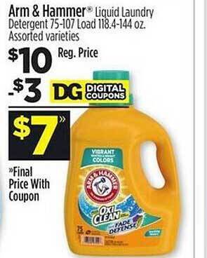 Dollar General Arm & hammer liquid laundry detergent offer