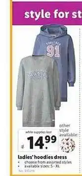 Lidl Ladie's hoodies dress offer