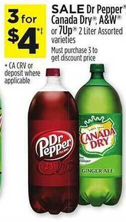 Dollar General Dr pepper canada dry, a&w or 7up offer