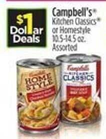 Dollar General Campbell's kitchen classics or homestyle offer