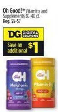 Dollar General Oh good! vitamins and supplements offer