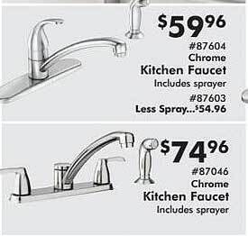 Valu Home Centers Chrome kitchen faucet offer
