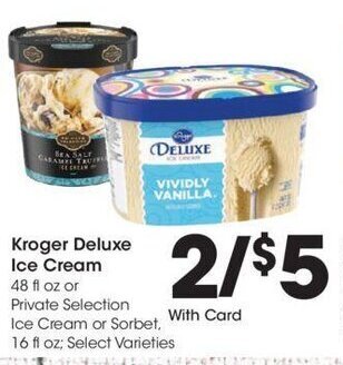 Kroger Kroger Deluxe Ice Cream 48 fl. oz. offer