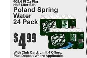 Key Food Poland spring water 24 pack offer