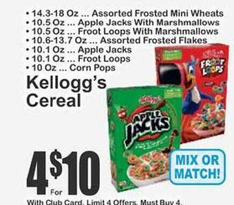 Key Food Kellogg's cereal offer