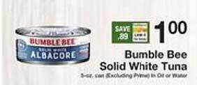 The Fresh Grocer Bumble bee solid white tuna offer