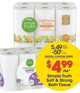 Kroger Simple Truth Soft & Strong Bath Tissue offer