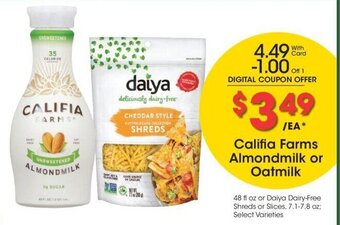 Kroger Califia Farms Almondmilk or Oatmilk offer