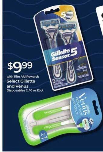 Rite Aid Select gillette and venus disposables offer