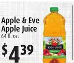 Gristedes Apple & eve apple juice offer
