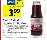 Lidl Smart juice organic fruit juice offer
