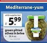 Lidl Green pitted olives in brine offer