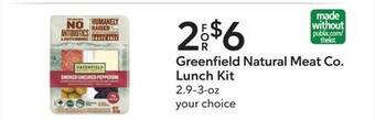 Publix Greenfield natural meat co. lunch kit offer