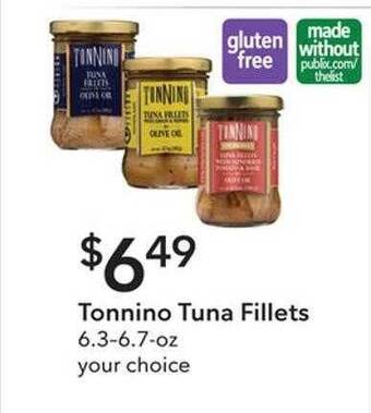 Publix Tonnino tuna fillets offer