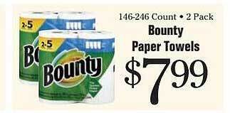 Morton Williams Bounty paper towels offer
