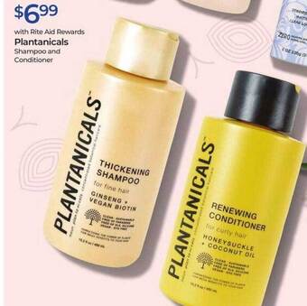 Rite Aid Plantanicals shampoo and conditioner offer