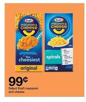 Target Select kraft macaroni and cheese offer