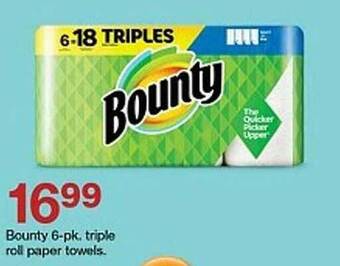 Target Bounty 6-pk triple roll paper towels offer