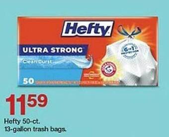 Target Hefty 50-ct 13-gallon trash bags offer