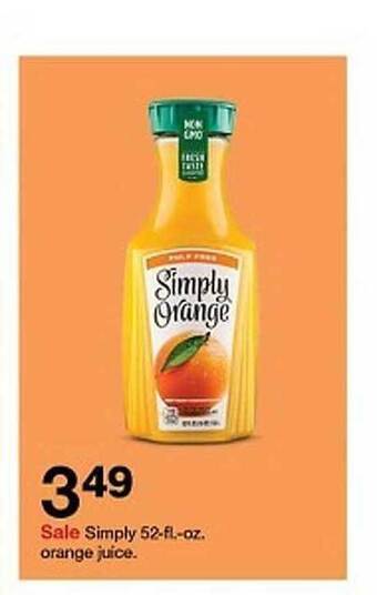 Target Simply 52-fl-oz orange juice offer