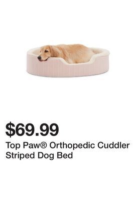 Petsmart Top paw® orthopedic cuddler striped dog bed offer