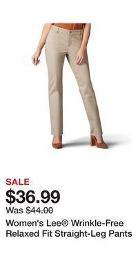 Kohl's Women's lee® wrinkle-free relaxed fit straight-leg pants offer