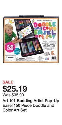 Kohl's Art 101 budding artist pop-up easel 150 piece doodle and color art set offer
