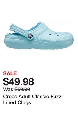 Dick's Sporting Goods Crocs adult classic fuzz-lined clogs offer