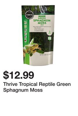 Petsmart Thrive tropical reptile green sphagnum moss offer