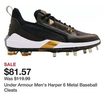 Dick's Sporting Goods Under armour men's harper 6 metal baseball cleats offer