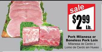 Rancho Markets Pork milanesa or boneless pork loin offer