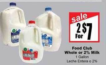Rancho Markets Food club whole or 2% milk offer