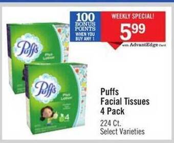 Price Chopper Puffs facial tissues offer