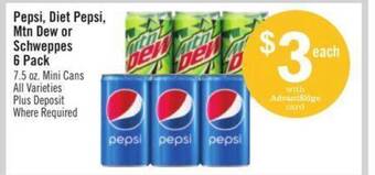 Price Chopper Pepsi, diet pepsi, mtn dew or schweppes offer