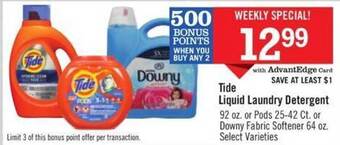 Price Chopper Tide liquid laundry detergent offer