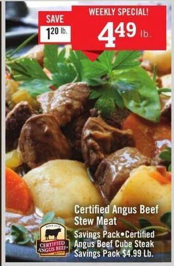 Price Chopper Certified angus beef stew meat offer