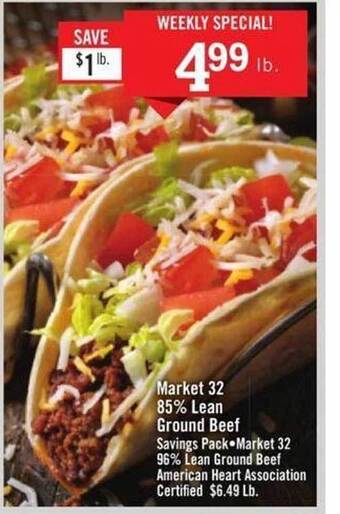 Price Chopper Market 32 85% lean ground beef offer