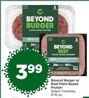 Food 4 Less Beyond burger or beef plant-based protein offer