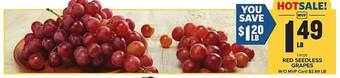 Food Lion Red seedless grapes offer