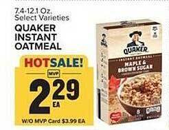 Food Lion Quaker instant oatmeal offer