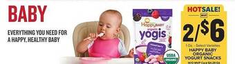 Food Lion Happy baby organic yogurt snacks offer