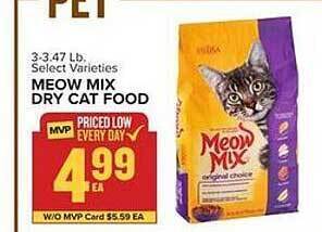 Food Lion Meow mix dry cat food offer